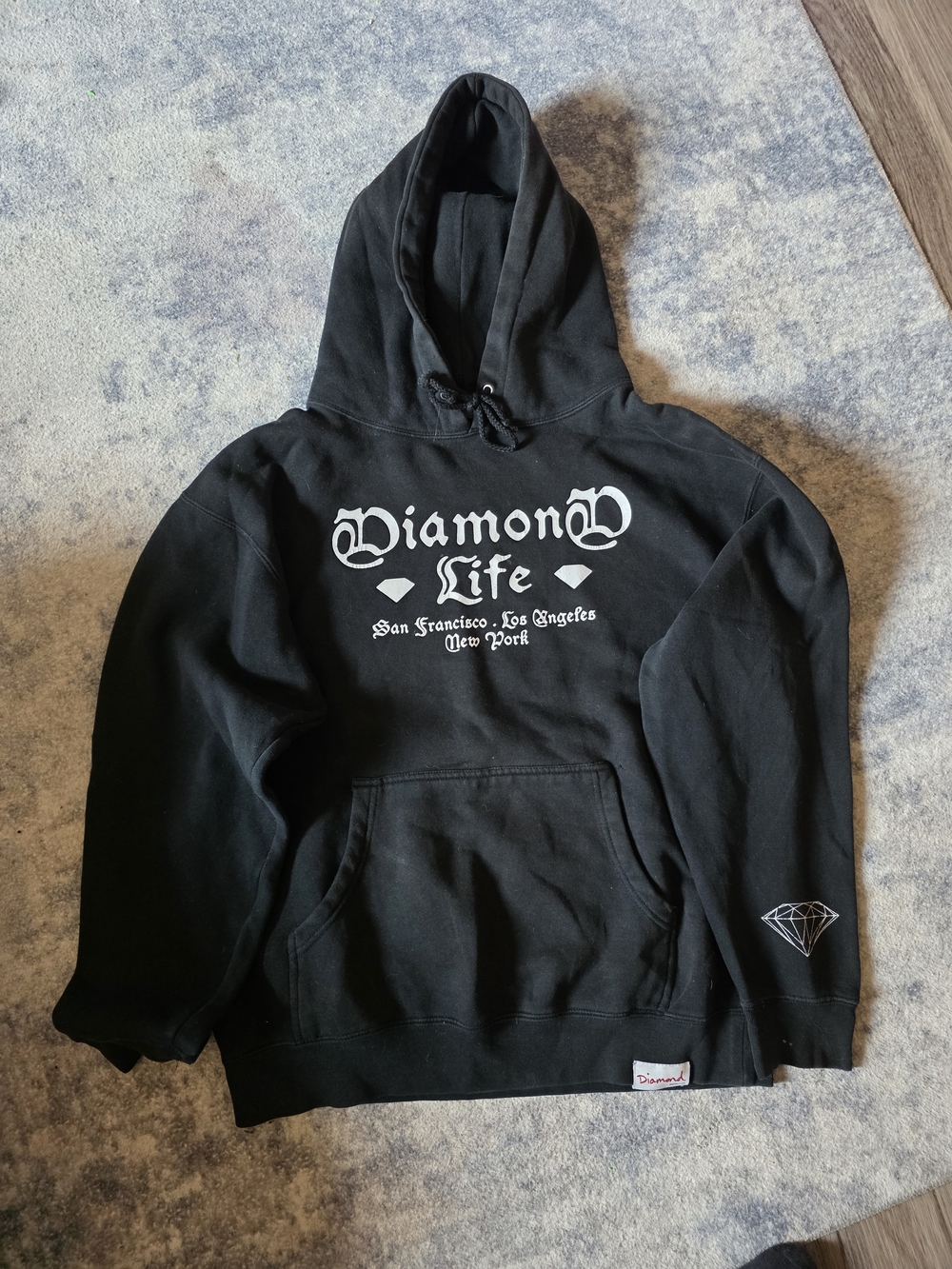 Diamond Supply Co. Black Crewneck Hoodie with White Logo